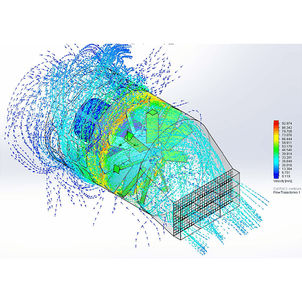 Definizione flussi nei ventilatori elicoidali: raddrizzatori e pre-distributori